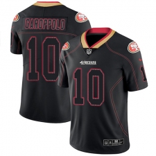 Men's Nike San Francisco 49ers #10 Jimmy Garoppolo Limited Lights Out Black Rush NFL Jersey