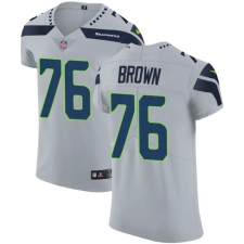 Men's Nike Seattle Seahawks #76 Duane Brown Grey Alternate Vapor Untouchable Elite Player NFL Jersey