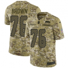 Men's Nike Seattle Seahawks #76 Duane Brown Limited Camo 2018 Salute to Service NFL Jersey