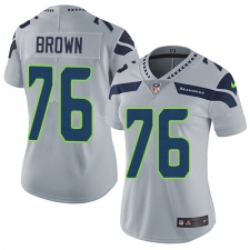 Women's Nike Seattle Seahawks #76 Duane Brown Grey Alternate Vapor Untouchable Limited Player NFL Jersey