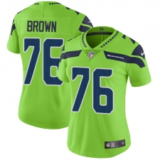 Women's Nike Seattle Seahawks #76 Duane Brown Limited Green Rush Vapor Untouchable NFL Jersey