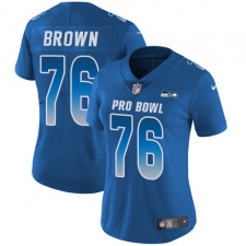 Women's Nike Seattle Seahawks #76 Duane Brown Limited Royal Blue 2018 Pro Bowl NFL Jersey