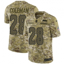 Youth Nike Seattle Seahawks #28 Justin Coleman Limited Camo 2018 Salute to Service NFL Jersey
