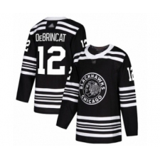 Men's Chicago Blackhawks #12 Alex DeBrincat Authentic Black Alternate Hockey Jersey