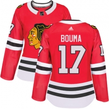 Women's Adidas Chicago Blackhawks #17 Lance Bouma Authentic Red Home NHL Jersey