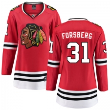 Women's Chicago Blackhawks #31 Anton Forsberg Fanatics Branded Red Home Breakaway NHL Jersey