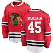 Men's Chicago Blackhawks #45 Luc Snuggerud Fanatics Branded Red Home Breakaway NHL Jersey