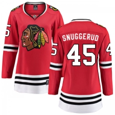 Women's Chicago Blackhawks #45 Luc Snuggerud Fanatics Branded Red Home Breakaway NHL Jersey