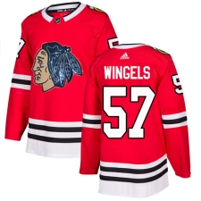 Men's Adidas Chicago Blackhawks #57 Tommy Wingels Authentic Red Fashion Gold NHL Jersey