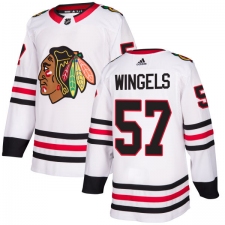 Women's Adidas Chicago Blackhawks #57 Tommy Wingels Authentic White Away NHL Jersey