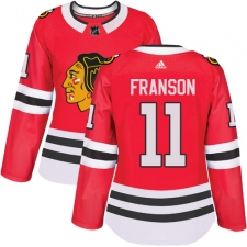 Women's Adidas Chicago Blackhawks #11 Cody Franson Authentic Red Home NHL Jersey