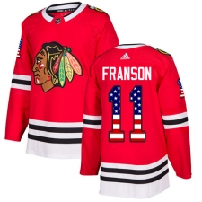 Youth Adidas Chicago Blackhawks #11 Cody Franson Authentic Red USA Flag Fashion NHL Jersey