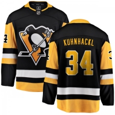 Men's Pittsburgh Penguins #34 Tom Kuhnhackl Fanatics Branded Black Home Breakaway NHL Jersey