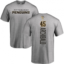 NHL Adidas Pittsburgh Penguins #45 Josh Archibald Ash Backer T-Shirt
