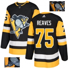 Men's Adidas Pittsburgh Penguins #75 Ryan Reaves Authentic Black Fashion Gold NHL Jersey