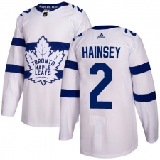 Men's Adidas Toronto Maple Leafs #2 Ron Hainsey Authentic White 2018 Stadium Series NHL Jersey