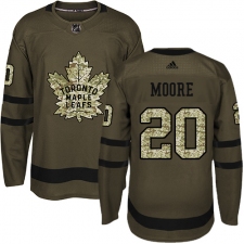 Youth Adidas Toronto Maple Leafs #20 Dominic Moore Authentic Green Salute to Service NHL Jersey