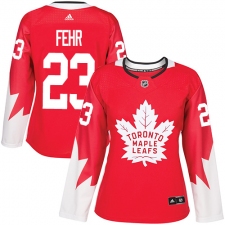 Women's Adidas Toronto Maple Leafs #23 Eric Fehr Authentic Red Alternate NHL Jersey
