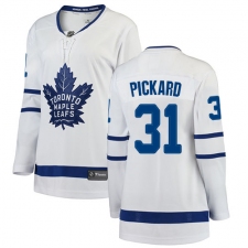 Women's Toronto Maple Leafs #31 Calvin Pickard Authentic White Away Fanatics Branded Breakaway NHL Jersey