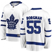 Men's Toronto Maple Leafs #55 Andreas Borgman Fanatics Branded White Away Breakaway NHL Jersey