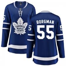 Women's Toronto Maple Leafs #55 Andreas Borgman Fanatics Branded Royal Blue Home Breakaway NHL Jersey