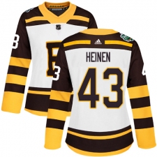 Women's Adidas Boston Bruins #43 Danton Heinen Authentic White 2019 Winter Classic NHL Jersey
