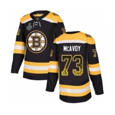 Men's Boston Bruins #73 Charlie McAvoy Authentic Black Drift Fashion 2019 Stanley Cup Final Bound Hockey Jersey