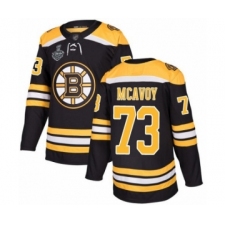 Men's Boston Bruins #73 Charlie McAvoy Authentic Black Home 2019 Stanley Cup Final Bound Hockey Jersey