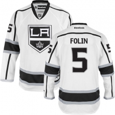 Youth Reebok Los Angeles Kings #5 Christian Folin Authentic White Away NHL Jersey