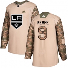 Men's Adidas Los Angeles Kings #9 Adrian Kempe Authentic Camo Veterans Day Practice NHL Jersey