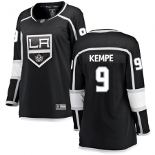 Women's Los Angeles Kings #9 Adrian Kempe Authentic Black Home Fanatics Branded Breakaway NHL Jersey