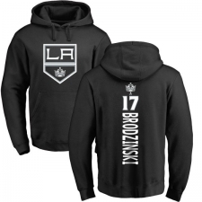 NHL Adidas Los Angeles Kings #17 Jonny Brodzinski Black Backer Pullover Hoodie