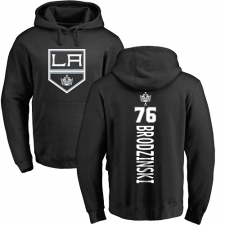 NHL Adidas Los Angeles Kings #76 Jonny Brodzinski Black Backer Pullover Hoodie