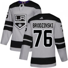 Youth Adidas Los Angeles Kings #76 Jonny Brodzinski Authentic Gray Alternate NHL Jersey