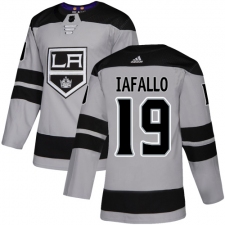 Men's Adidas Los Angeles Kings #19 Alex Iafallo Premier Gray Alternate NHL Jersey