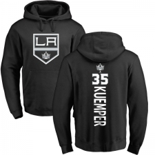 NHL Adidas Los Angeles Kings #35 Darcy Kuemper Black Backer Pullover Hoodie