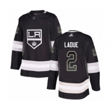Men's Los Angeles Kings #2 Paul LaDue Authentic Black Drift Fashion Hockey Jersey