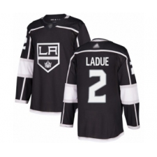 Men's Los Angeles Kings #2 Paul LaDue Authentic Black Home Hockey Jersey