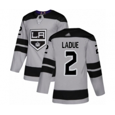 Men's Los Angeles Kings #2 Paul LaDue Authentic Gray Alternate Hockey Jersey