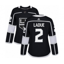 Women's Los Angeles Kings #2 Paul LaDue Authentic Black Home Hockey Jersey