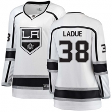 Women's Los Angeles Kings #38 Paul LaDue Authentic White Away Fanatics Branded Breakaway NHL Jersey