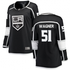 Women's Los Angeles Kings #51 Austin Wagner Authentic Black Home Fanatics Branded Breakaway NHL Jersey