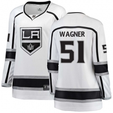 Women's Los Angeles Kings #51 Austin Wagner Authentic White Away Fanatics Branded Breakaway NHL Jersey