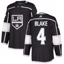 Youth Adidas Los Angeles Kings #4 Rob Blake Authentic Black Home NHL Jersey