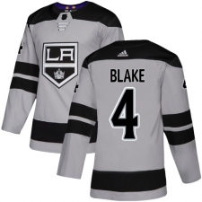 Youth Adidas Los Angeles Kings #4 Rob Blake Authentic Gray Alternate NHL Jersey