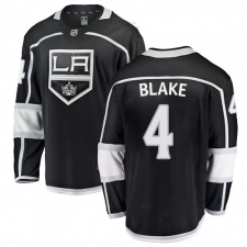 Youth Los Angeles Kings #4 Rob Blake Authentic Black Home Fanatics Branded Breakaway NHL Jersey