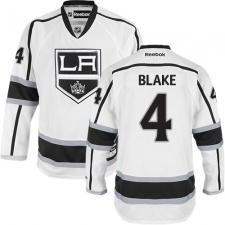Youth Reebok Los Angeles Kings #4 Rob Blake Authentic White Away NHL Jersey