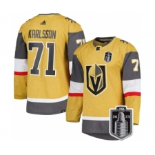 Men's Vegas Golden Knights #71 William Karlsson Gold 2023 Stanley Cup Final Stitched Jersey