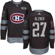Men's Adidas Montreal Canadiens #27 Karl Alzner Authentic Black 1917-2017 100th Anniversary NHL Jersey