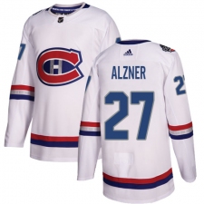 Men's Adidas Montreal Canadiens #27 Karl Alzner Authentic White 2017 100 Classic NHL Jersey